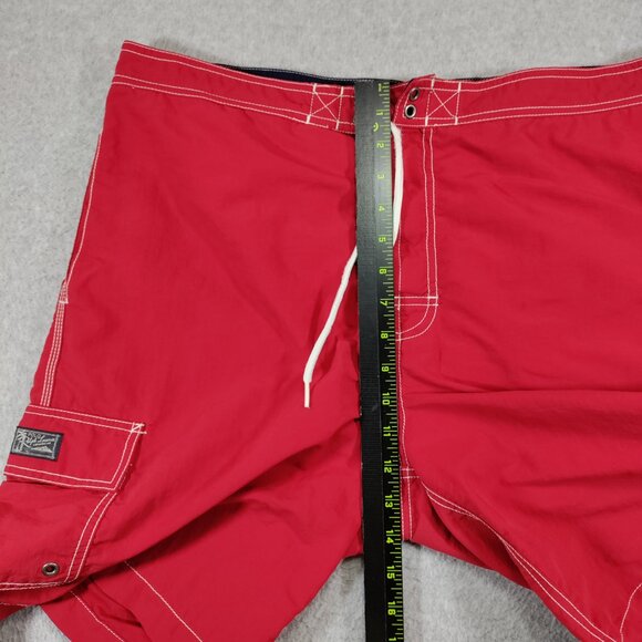POLO Ralph Lauren Swim Trunk Mens XL Red Nylon Cargo Linen 9in Inseam Shorts - Picture 8 of 9